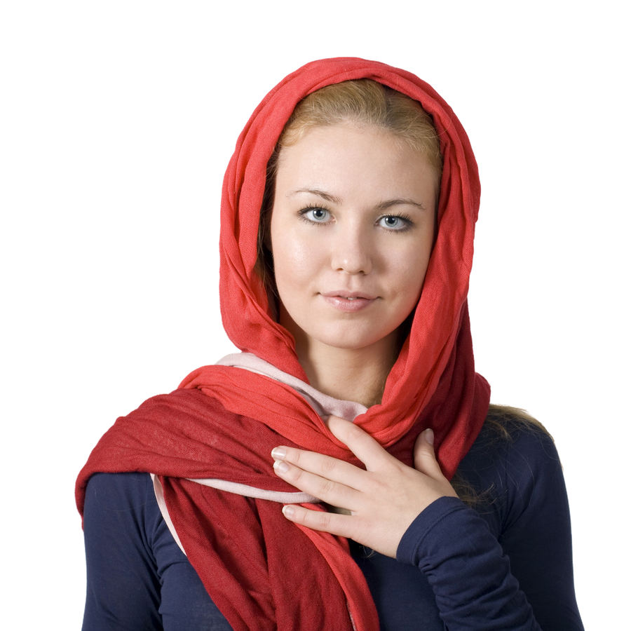 Woman wearing a head covering